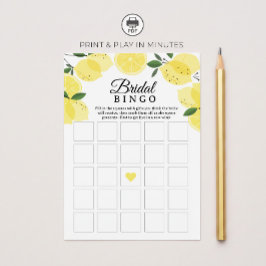 Lemon Bridal Shower Bingo Game Printable Inbjudningar