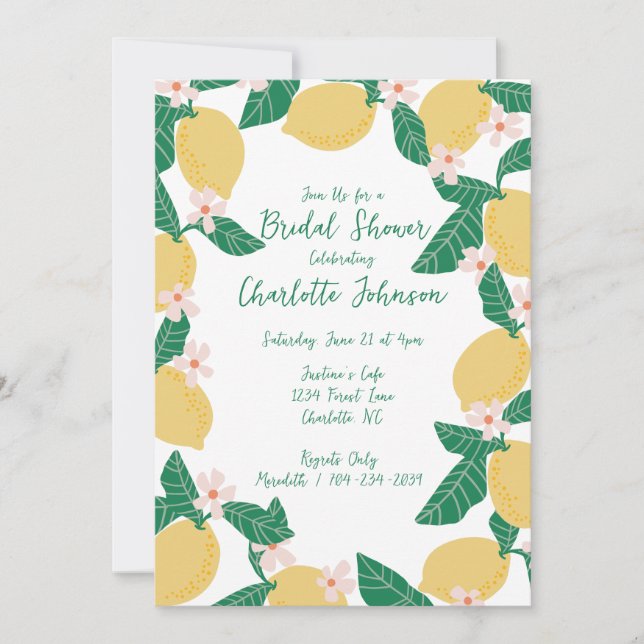 Lemon Bridal Shower Inbjudningar (Framsida)