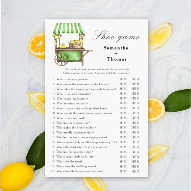 Lemon Bridal shower Shoe game (Skapare uppladdad)