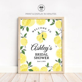 Lemon Bridal Shower Welcome Sign Poster