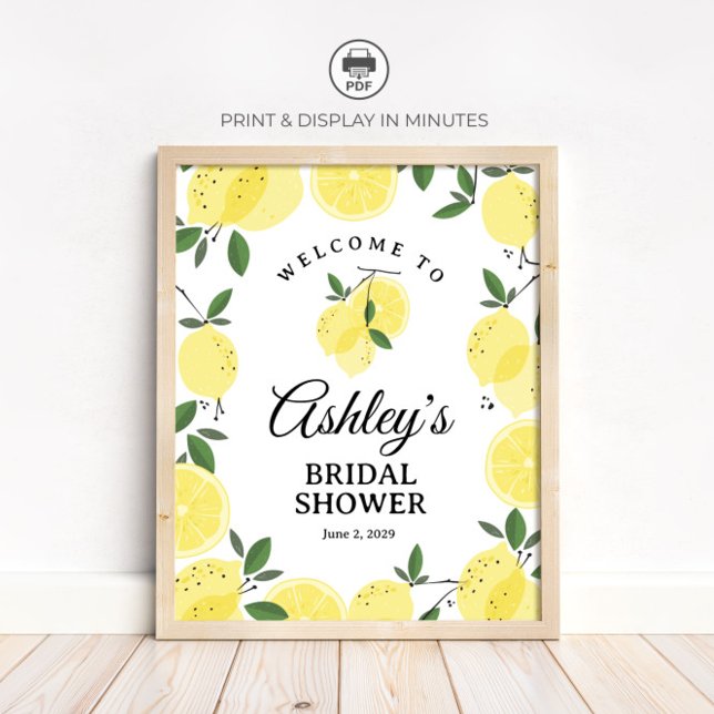 Lemon Bridal Shower Welcome Sign Poster (Skapare uppladdad)