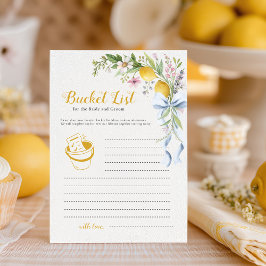 Lemon Bride & Groom Bucket List Bridal Shower Game