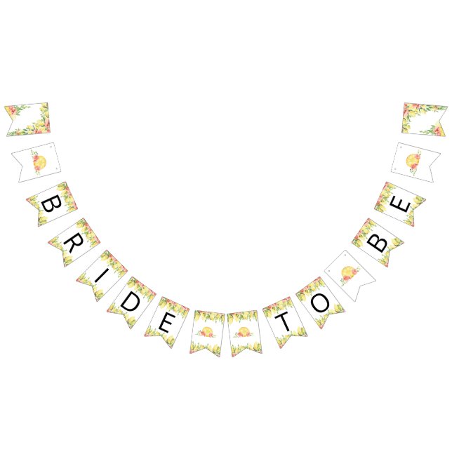 Lemon Bride to be Möhippa Bunting Flaggor (Alla)