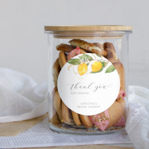 Lemon Bright Citrus Blommig Bröllopsdusch Tack