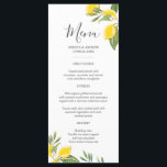 Lemon Bröllop Menu Foliage Elegant Citrus Rustic Meny<br><div class="desc">♥ menykort för Snyggt och elegant. Alla detaljer är HAND-DRAWN så att du kan vara säker på att den här designen är av typen. Citroner är fantastisk för alla party. Vilket bättre sätt att välkomna vår ankomst än med en fruktig citron firande som bröllop? Det vackra färg och lövet som...</div>