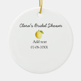 Lemon bröllopsdusch modern enkel minimal rustic b julgransprydnad keramik