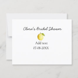 Lemon bröllopsdusch modern enkel minimal rustic b vykort