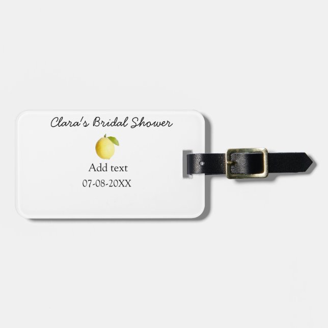 Lemon bröllopsfest modern enkel minimal rustic b bagagebricka (Horisontell Framsida)