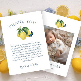 Lemon Butterfly Photo Baby Shower - tackkort Tack Kort