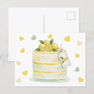 Lemon Cake Vattenfärg Vykort