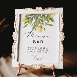 Lemon Calligraphy Möhippa Mimosa Pub Sign Poster