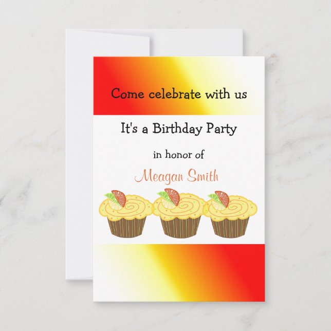 Lemon Candies Muffinsar Inbjudningar (Framsida)