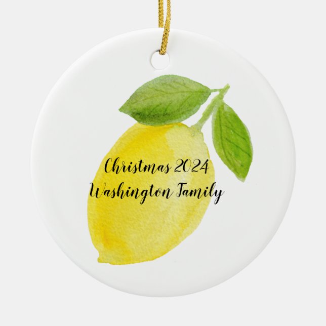 Lemon Ceramic Personlig jul Ornament (Framsidan)