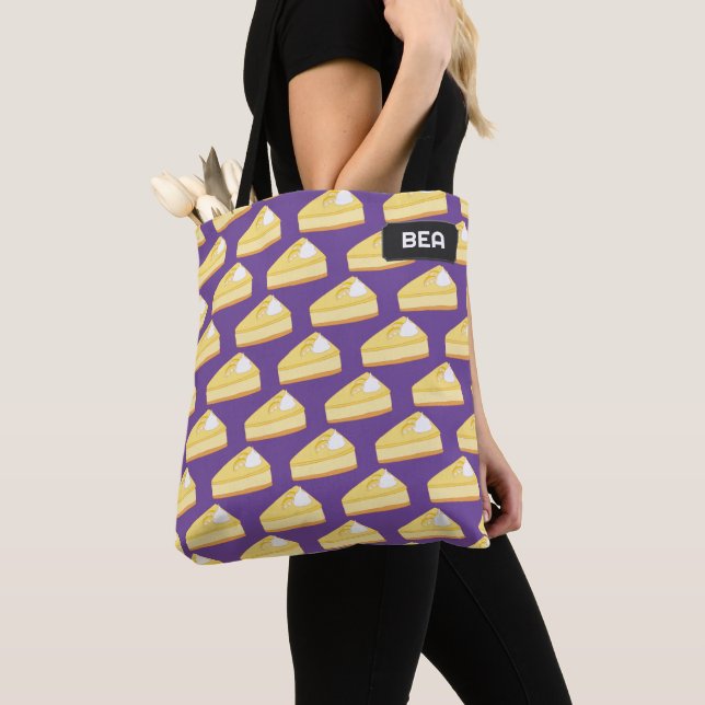 Lemon Cheese Cake-desserttema - din text på Tygkasse (Närbild)