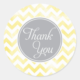 Lemon Chevron Tack Stickers, runda Runt Klistermärke