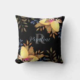 Lemon Chic Black Monogram Dekorativ kudde