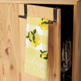 Lemon Chic Gult Gingham Kökshandduk