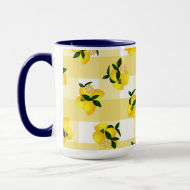 Lemon Chic Gult Gingham Mugg