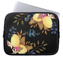 Lemon Chic Monogram Black Electronics Bag Laptop Fodral