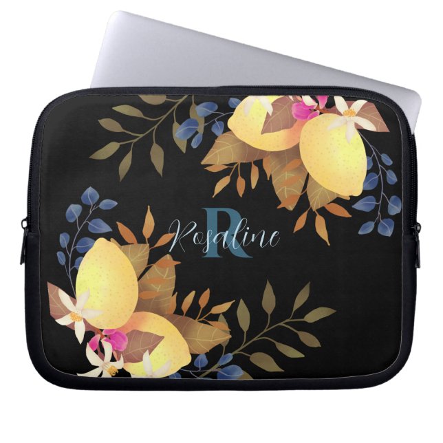 Lemon Chic Monogram Black Electronics Bag Laptop Fodral (Framsidan)