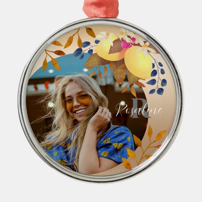 Lemon Chic Monogram Guld Ornament (Framsidan)