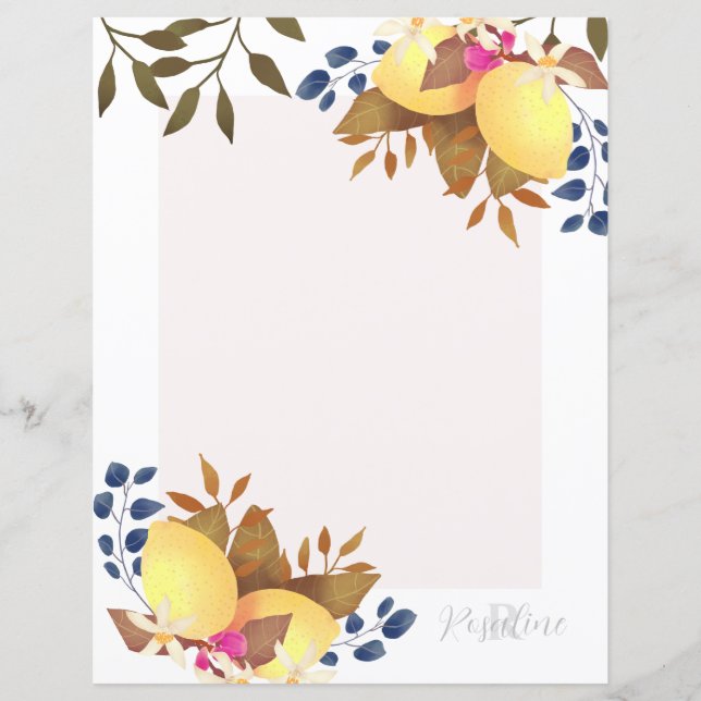 Lemon Chic Monogram White Pappra Lakan (Framsida)