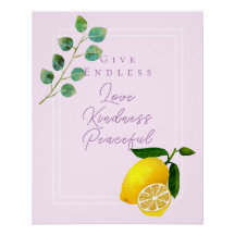 Lemon Chic Rosa Glossy Poster