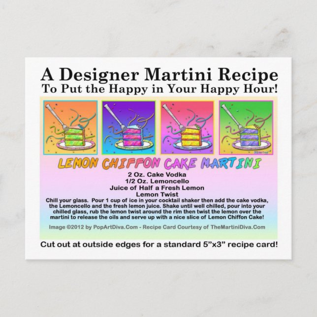 Lemon Chiffon Cake Martini Recipe-vykort Vykort (Framsida)