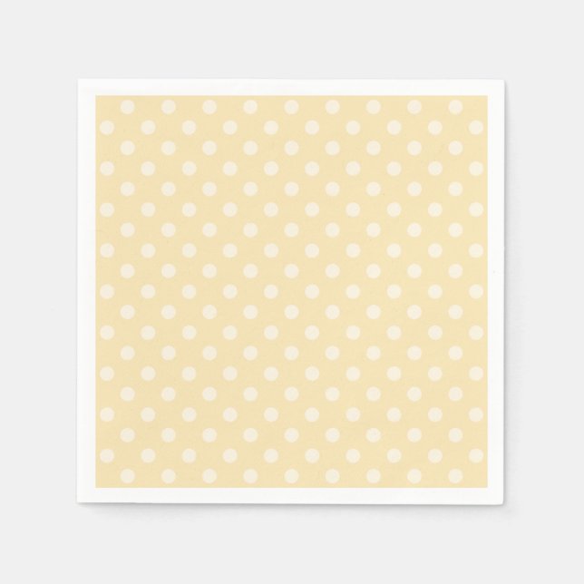 Lemon chiffon gult polka dots anpassningsbar napki pappersservett (Framsidan)