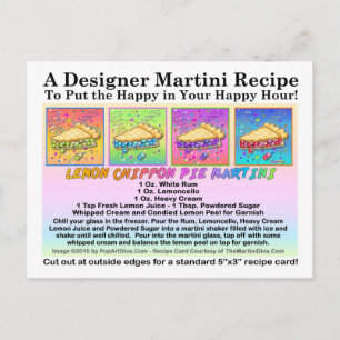 Lemon Chiffon Paj Martini-receptkort Vykort