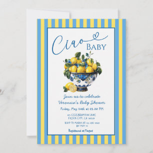 Lemon Ciao Baby Italiensk Baby Shower Inbjudningar
