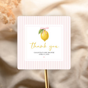 Lemon Ciao Baby Shower Fyrkantigt Klistermärke