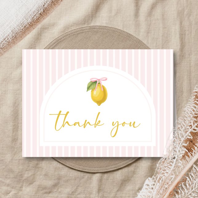 Lemon Ciao Baby Shower Tack Kort (Lemon Ciao Baby Shower Thank You Card)