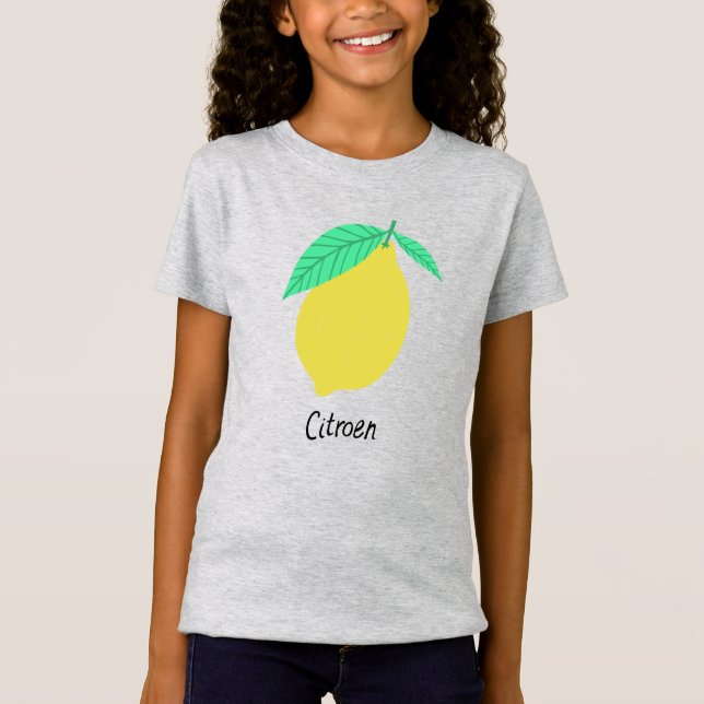 Lemon Citroen Dutch Fruktig Roligt Food Art T Shirt (Framsida)