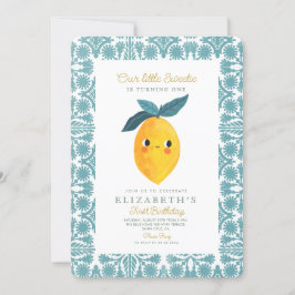 Lemon Citrus 1:a födelsedagsinbjudan Inbjudningar