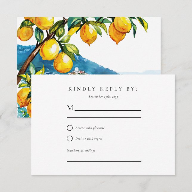 Lemon Citrus Amalfi Kusten Bröllop OSA (Fram/baksida)