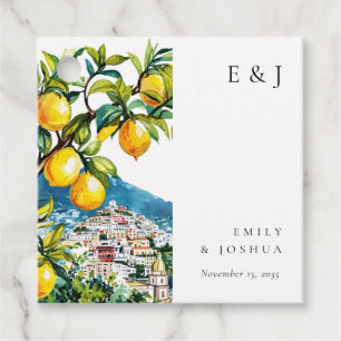 Lemon Citrus Amalfi Kusten Italienska Bröllop Gåvor Etiketter