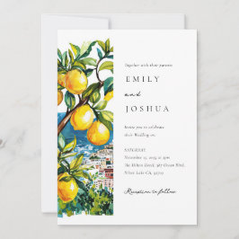Lemon Citrus Amalfi Kusten Italienska Bröllop Inbjudningar