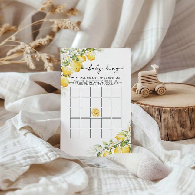Lemon Citrus Baby Shower Baby Bingo Game (Skapare uppladdad)