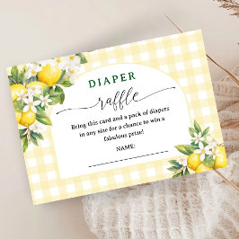 Lemon Citrus Baby Shower Gult Diaper Raffle Tilläggskort