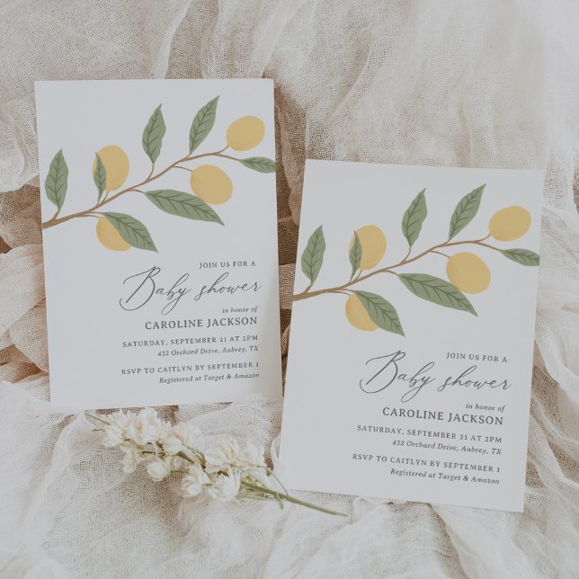 Lemon Citrus Baby Shower Inbjudningar (Skapare uppladdad)