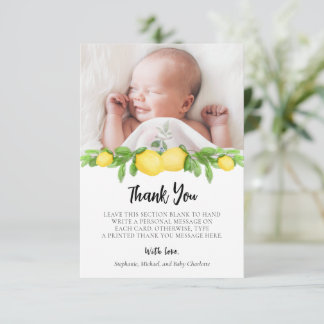 Lemon Citrus Baby Shower Photo Tack Kort