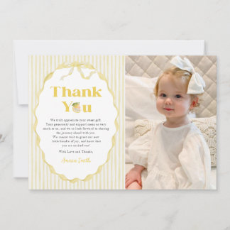 Lemon Citrus Baby Shower Photo Thank You Card