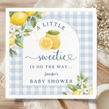 Lemon Citrus Baby Shower Pojke Blå Servetter