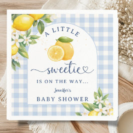 Lemon Citrus Baby Shower Pojke Blå Servetter