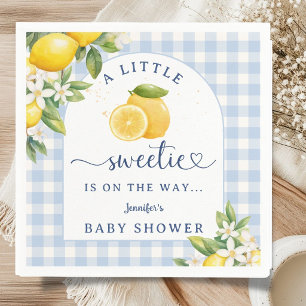Lemon Citrus Baby Shower Pojke Blå Servetter