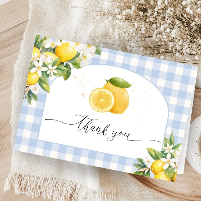 Lemon Citrus Baby Shower Pojke Vikt Tacksamhetskor Tack Kort (Skapare uppladdad)