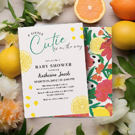 Lemon citrus-babyduschen inbjudningar