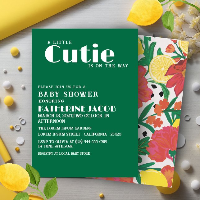 Lemon citrus-babyduschen inbjudningar (Skapare uppladdad)