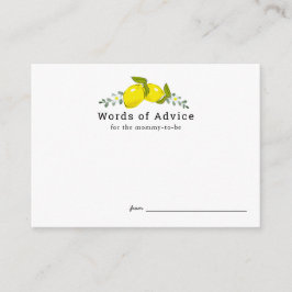 Lemon Citrus Blommigt Baby Shower Adapter Tilläggskort